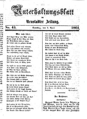 Neustadter Zeitung. Unterhaltungsblatt der Neustadter Zeitung (Neustadter Zeitung) Samstag 9. April 1864