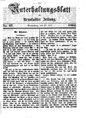 Neustadter Zeitung. Unterhaltungsblatt der Neustadter Zeitung (Neustadter Zeitung) Donnerstag 21. Juli 1864