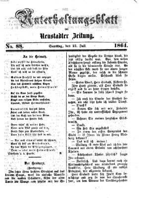 Neustadter Zeitung. Unterhaltungsblatt der Neustadter Zeitung (Neustadter Zeitung) Samstag 23. Juli 1864