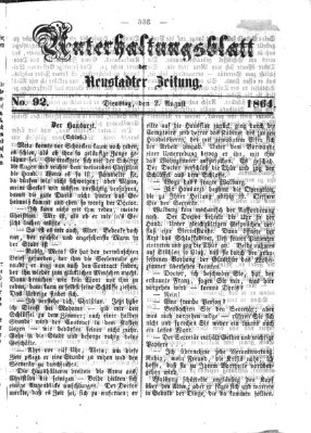 Neustadter Zeitung. Unterhaltungsblatt der Neustadter Zeitung (Neustadter Zeitung) Dienstag 2. August 1864