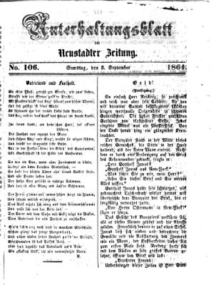 Neustadter Zeitung. Unterhaltungsblatt der Neustadter Zeitung (Neustadter Zeitung) Samstag 3. September 1864