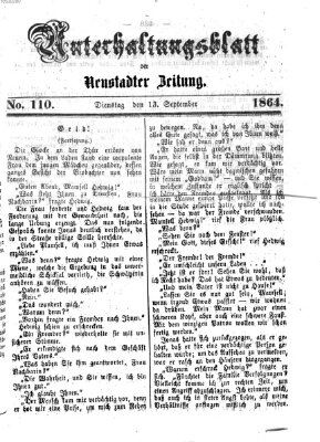 Neustadter Zeitung. Unterhaltungsblatt der Neustadter Zeitung (Neustadter Zeitung) Dienstag 13. September 1864