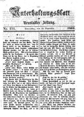 Neustadter Zeitung. Unterhaltungsblatt der Neustadter Zeitung (Neustadter Zeitung) Donnerstag 15. September 1864