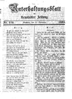 Neustadter Zeitung. Unterhaltungsblatt der Neustadter Zeitung (Neustadter Zeitung) Samstag 17. September 1864