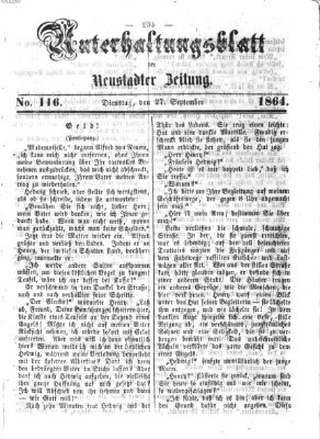 Neustadter Zeitung. Unterhaltungsblatt der Neustadter Zeitung (Neustadter Zeitung) Dienstag 27. September 1864