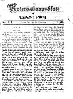 Neustadter Zeitung. Unterhaltungsblatt der Neustadter Zeitung (Neustadter Zeitung) Donnerstag 29. September 1864