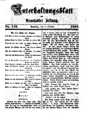 Neustadter Zeitung. Unterhaltungsblatt der Neustadter Zeitung (Neustadter Zeitung) Samstag 1. Oktober 1864