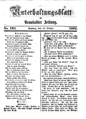 Neustadter Zeitung. Unterhaltungsblatt der Neustadter Zeitung (Neustadter Zeitung) Samstag 15. Oktober 1864