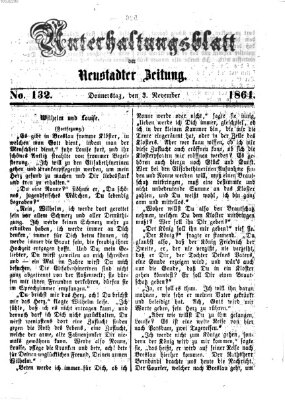 Neustadter Zeitung. Unterhaltungsblatt der Neustadter Zeitung (Neustadter Zeitung) Donnerstag 3. November 1864