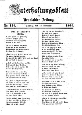 Neustadter Zeitung. Unterhaltungsblatt der Neustadter Zeitung (Neustadter Zeitung) Samstag 12. November 1864