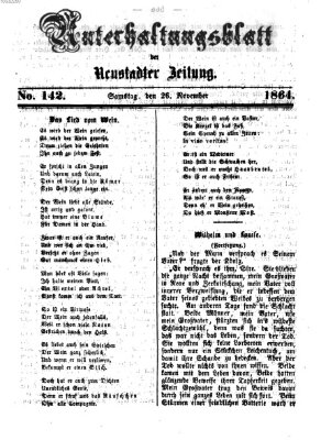 Neustadter Zeitung. Unterhaltungsblatt der Neustadter Zeitung (Neustadter Zeitung) Samstag 26. November 1864