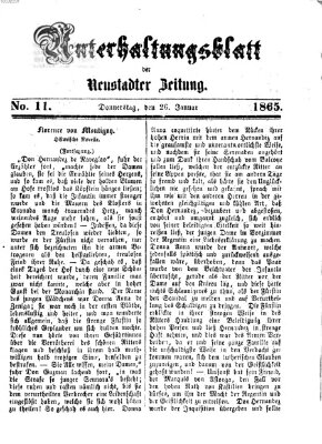 Neustadter Zeitung. Unterhaltungsblatt der Neustadter Zeitung (Neustadter Zeitung) Donnerstag 26. Januar 1865