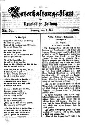 Neustadter Zeitung. Unterhaltungsblatt der Neustadter Zeitung (Neustadter Zeitung) Samstag 6. Mai 1865