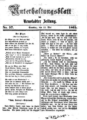 Neustadter Zeitung. Unterhaltungsblatt der Neustadter Zeitung (Neustadter Zeitung) Samstag 13. Mai 1865