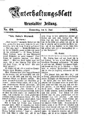 Neustadter Zeitung. Unterhaltungsblatt der Neustadter Zeitung (Neustadter Zeitung) Donnerstag 8. Juni 1865