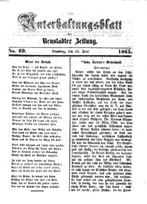 Neustadter Zeitung. Unterhaltungsblatt der Neustadter Zeitung (Neustadter Zeitung) Samstag 10. Juni 1865