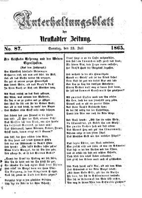 Neustadter Zeitung. Unterhaltungsblatt der Neustadter Zeitung (Neustadter Zeitung) Sonntag 23. Juli 1865