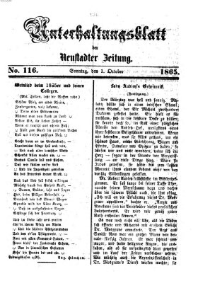 Neustadter Zeitung. Unterhaltungsblatt der Neustadter Zeitung (Neustadter Zeitung) Sonntag 1. Oktober 1865