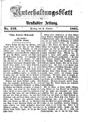 Neustadter Zeitung. Unterhaltungsblatt der Neustadter Zeitung (Neustadter Zeitung) Freitag 6. Oktober 1865