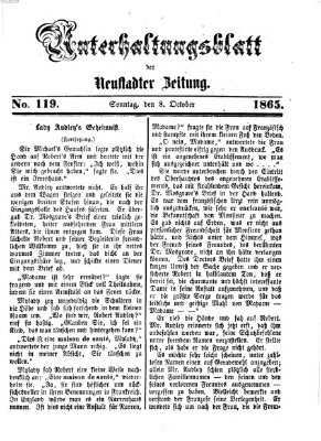 Neustadter Zeitung. Unterhaltungsblatt der Neustadter Zeitung (Neustadter Zeitung) Sonntag 8. Oktober 1865