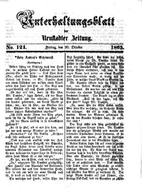 Neustadter Zeitung. Unterhaltungsblatt der Neustadter Zeitung (Neustadter Zeitung) Freitag 20. Oktober 1865