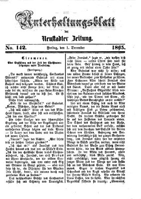 Neustadter Zeitung. Unterhaltungsblatt der Neustadter Zeitung (Neustadter Zeitung) Freitag 1. Dezember 1865