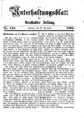 Neustadter Zeitung. Unterhaltungsblatt der Neustadter Zeitung (Neustadter Zeitung) Freitag 29. Dezember 1865