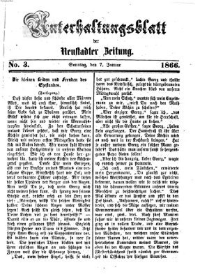 Neustadter Zeitung. Unterhaltungsblatt der Neustadter Zeitung (Neustadter Zeitung) Sonntag 7. Januar 1866