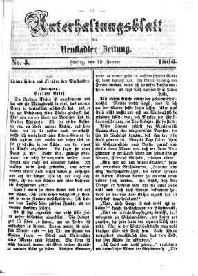 Neustadter Zeitung. Unterhaltungsblatt der Neustadter Zeitung (Neustadter Zeitung) Freitag 12. Januar 1866