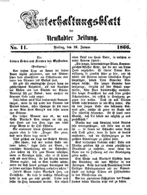 Neustadter Zeitung. Unterhaltungsblatt der Neustadter Zeitung (Neustadter Zeitung) Freitag 26. Januar 1866