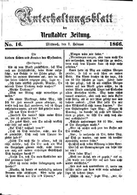 Neustadter Zeitung. Unterhaltungsblatt der Neustadter Zeitung (Neustadter Zeitung) Mittwoch 7. Februar 1866