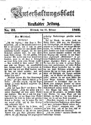 Neustadter Zeitung. Unterhaltungsblatt der Neustadter Zeitung (Neustadter Zeitung) Mittwoch 21. Februar 1866