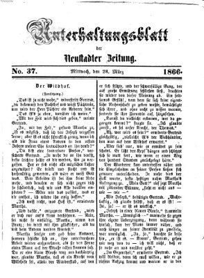 Neustadter Zeitung. Unterhaltungsblatt der Neustadter Zeitung (Neustadter Zeitung) Mittwoch 28. März 1866