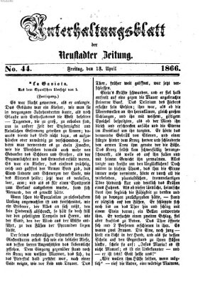 Neustadter Zeitung. Unterhaltungsblatt der Neustadter Zeitung (Neustadter Zeitung) Freitag 13. April 1866