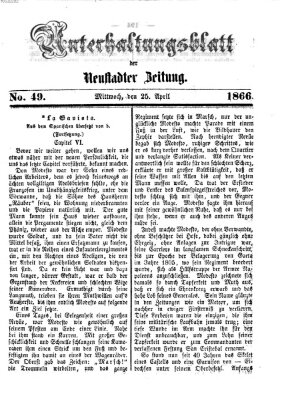 Neustadter Zeitung. Unterhaltungsblatt der Neustadter Zeitung (Neustadter Zeitung) Mittwoch 25. April 1866