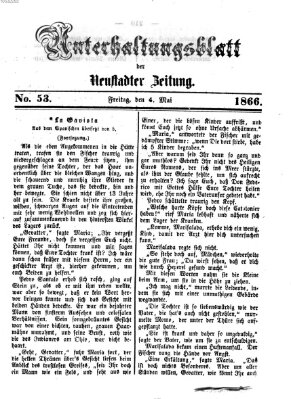 Neustadter Zeitung. Unterhaltungsblatt der Neustadter Zeitung (Neustadter Zeitung) Freitag 4. Mai 1866