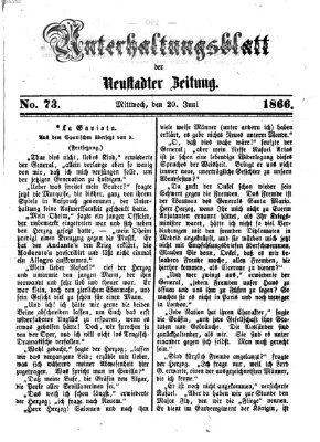 Neustadter Zeitung. Unterhaltungsblatt der Neustadter Zeitung (Neustadter Zeitung) Mittwoch 20. Juni 1866