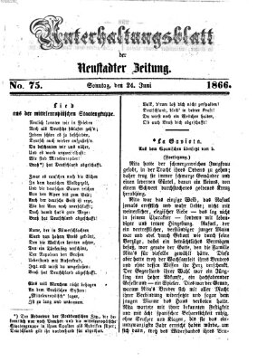 Neustadter Zeitung. Unterhaltungsblatt der Neustadter Zeitung (Neustadter Zeitung) Sonntag 24. Juni 1866