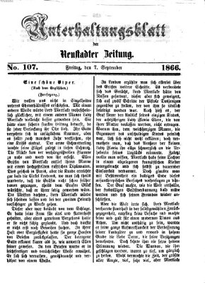 Neustadter Zeitung. Unterhaltungsblatt der Neustadter Zeitung (Neustadter Zeitung) Freitag 7. September 1866