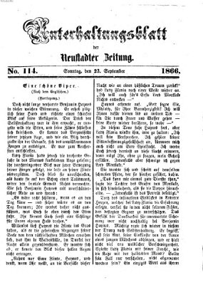 Neustadter Zeitung. Unterhaltungsblatt der Neustadter Zeitung (Neustadter Zeitung) Sonntag 23. September 1866