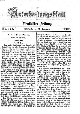 Neustadter Zeitung. Unterhaltungsblatt der Neustadter Zeitung (Neustadter Zeitung) Mittwoch 26. September 1866