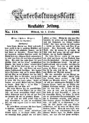 Neustadter Zeitung. Unterhaltungsblatt der Neustadter Zeitung (Neustadter Zeitung) Mittwoch 3. Oktober 1866