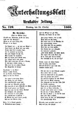 Neustadter Zeitung. Unterhaltungsblatt der Neustadter Zeitung (Neustadter Zeitung) Sonntag 21. Oktober 1866