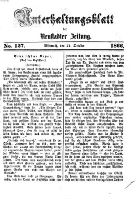 Neustadter Zeitung. Unterhaltungsblatt der Neustadter Zeitung (Neustadter Zeitung) Mittwoch 24. Oktober 1866