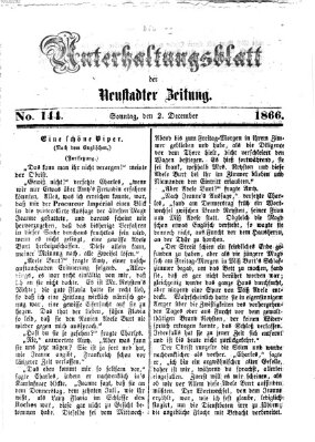 Neustadter Zeitung. Unterhaltungsblatt der Neustadter Zeitung (Neustadter Zeitung) Sonntag 2. Dezember 1866