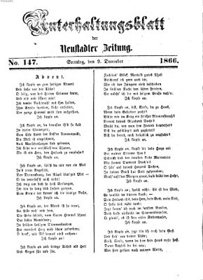 Neustadter Zeitung. Unterhaltungsblatt der Neustadter Zeitung (Neustadter Zeitung) Sonntag 9. Dezember 1866