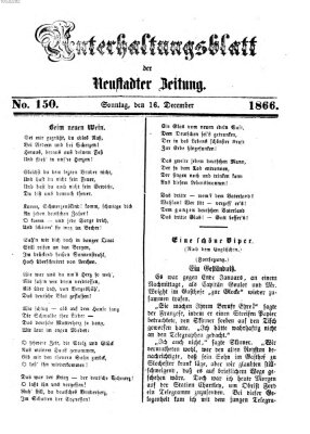 Neustadter Zeitung. Unterhaltungsblatt der Neustadter Zeitung (Neustadter Zeitung) Sonntag 16. Dezember 1866