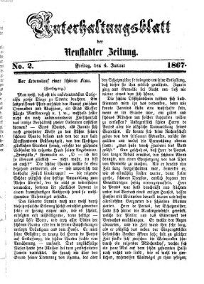 Neustadter Zeitung. Unterhaltungsblatt der Neustadter Zeitung (Neustadter Zeitung) Freitag 4. Januar 1867