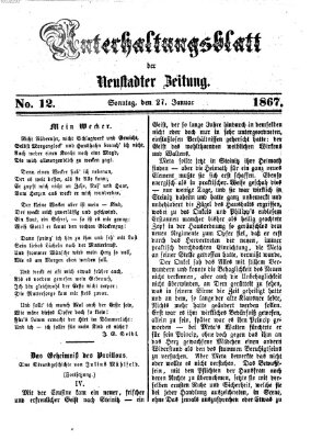 Neustadter Zeitung. Unterhaltungsblatt der Neustadter Zeitung (Neustadter Zeitung) Sonntag 27. Januar 1867