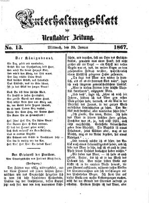 Neustadter Zeitung. Unterhaltungsblatt der Neustadter Zeitung (Neustadter Zeitung) Mittwoch 30. Januar 1867